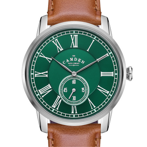 No.29 Steel and Green on Tan Leather