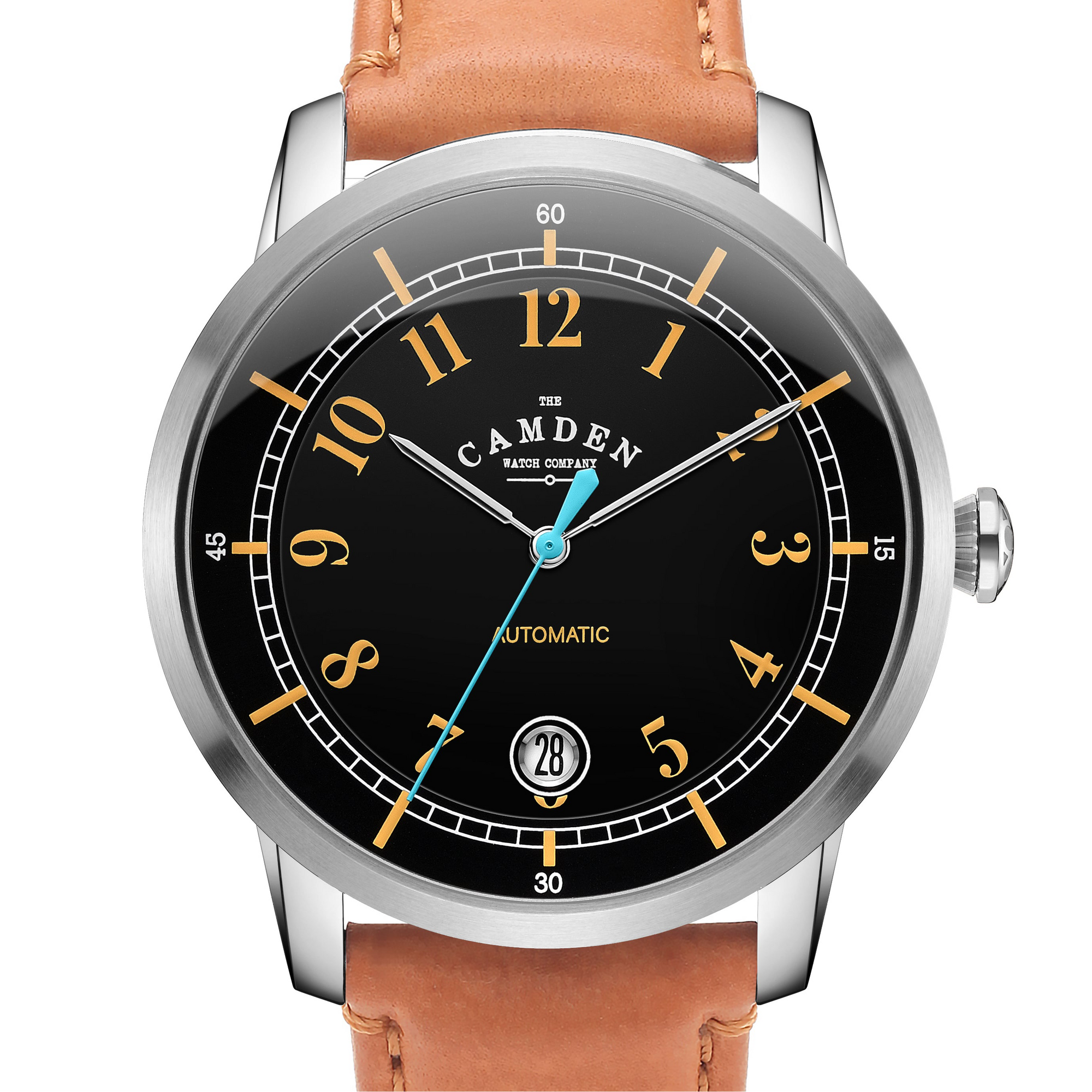 No.29 Type II Automatic Steel and Black on Tan Italian Leather