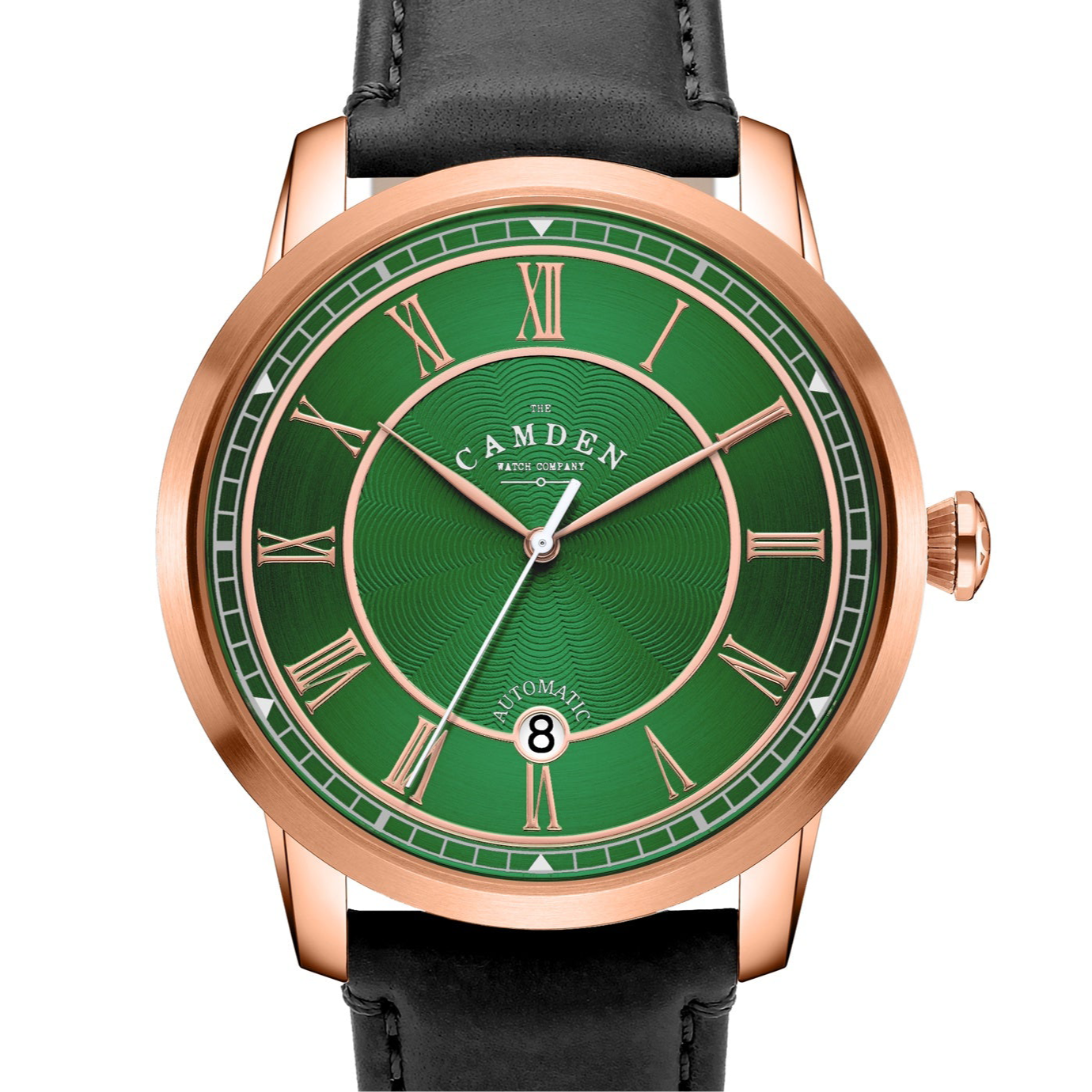 No.29 Automatic Rose Gold and Green on Black Italian Leather