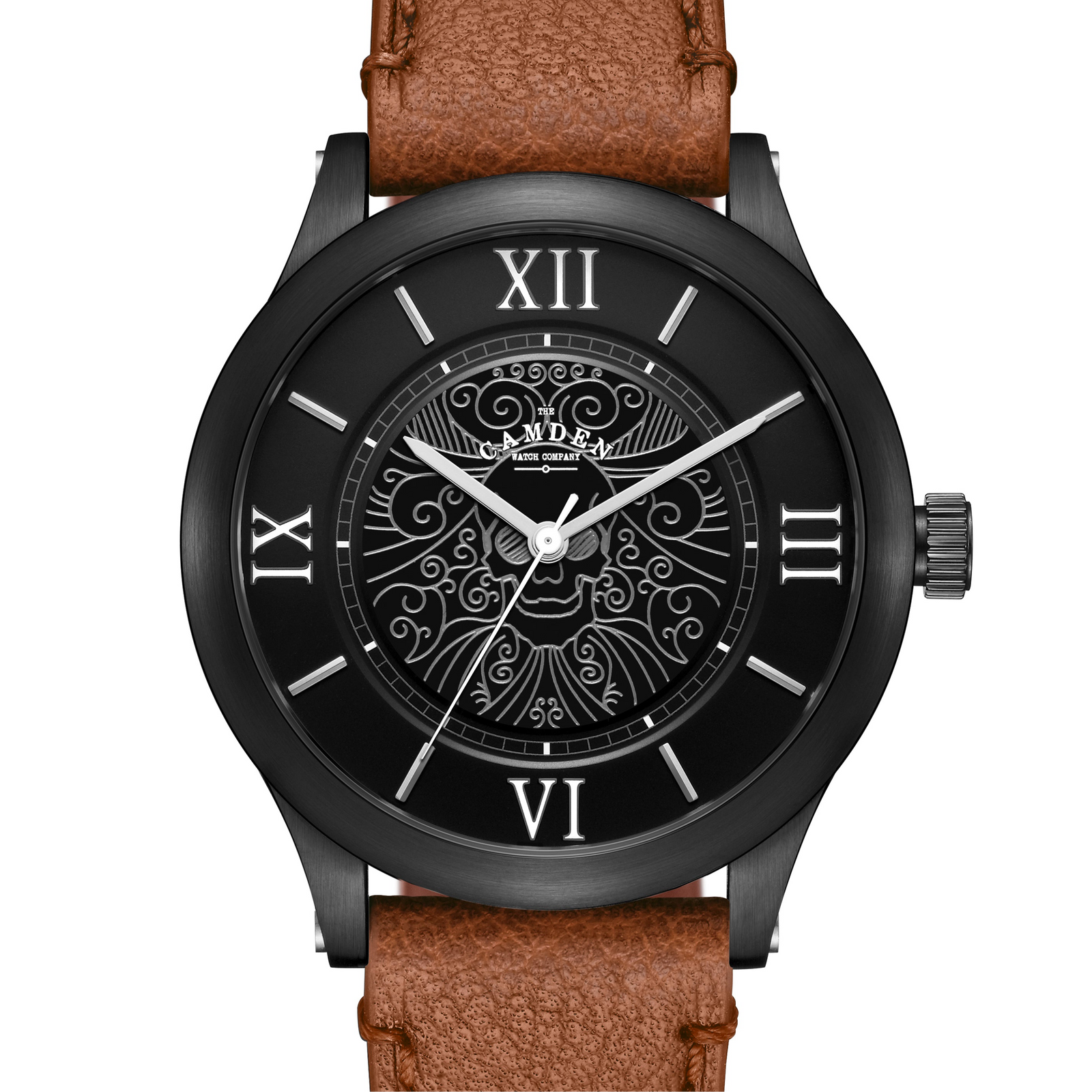 No.253 Memento Mori Steel on Tan Leather