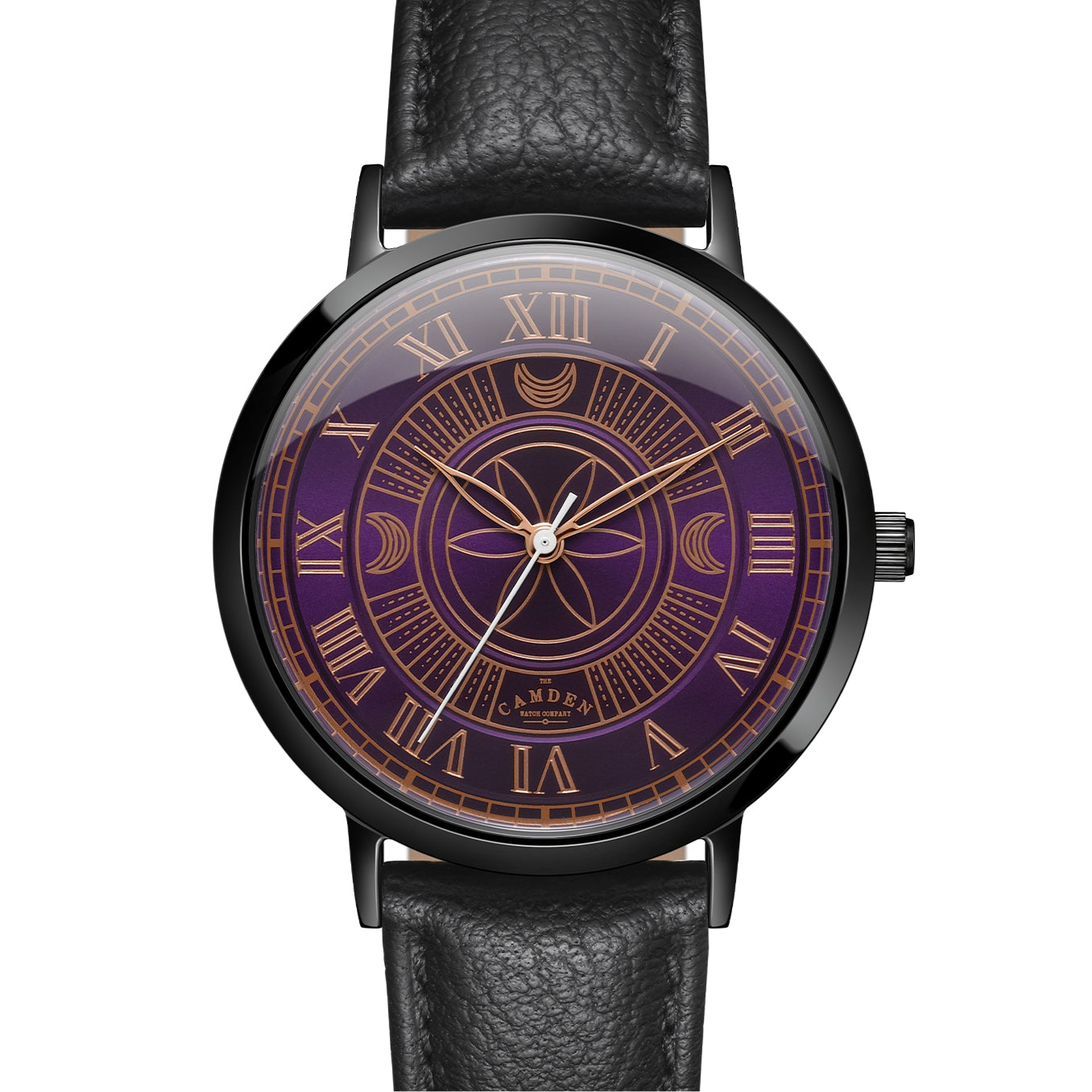 No.27 Witchcraft Black and Purple on a Black Leather Strap