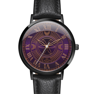 No.27 Witchcraft Black and Purple on a Black Leather Strap