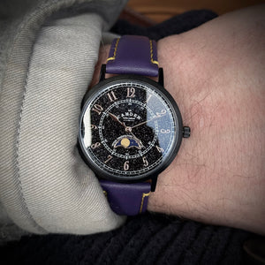 No.27 Moonphase Black on Purple Italian Leather