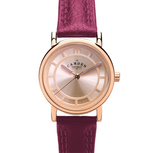 No.24 Type II Rose Gold on Oxblood Leather