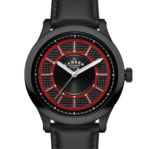 No.253 Black and Red on Black Leather