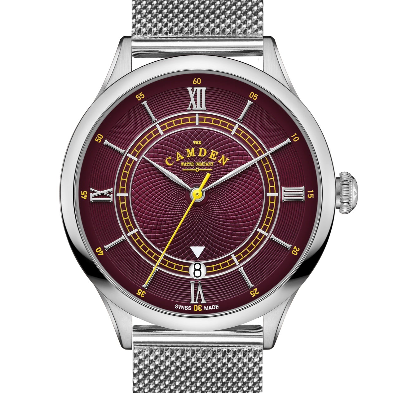 No.274 Swiss Automatic Steel and Oxblood on Mesh