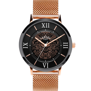 No.27 Memento Mori Black and Rose Gold on on Rose Gold Mesh