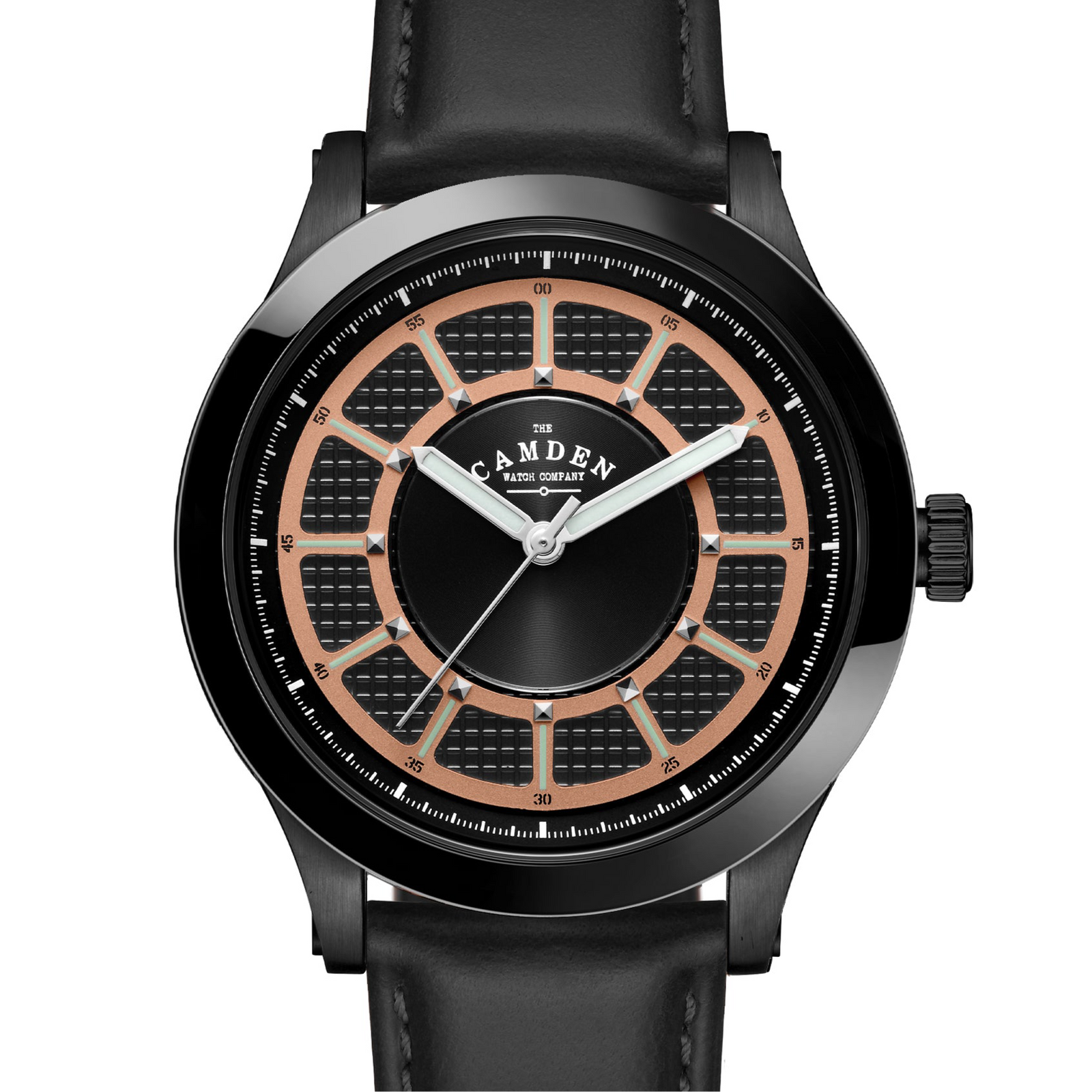 No.253 Black and Salmon on Black Leather