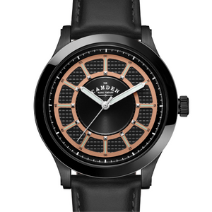 No.253 Black and Salmon on Black Leather