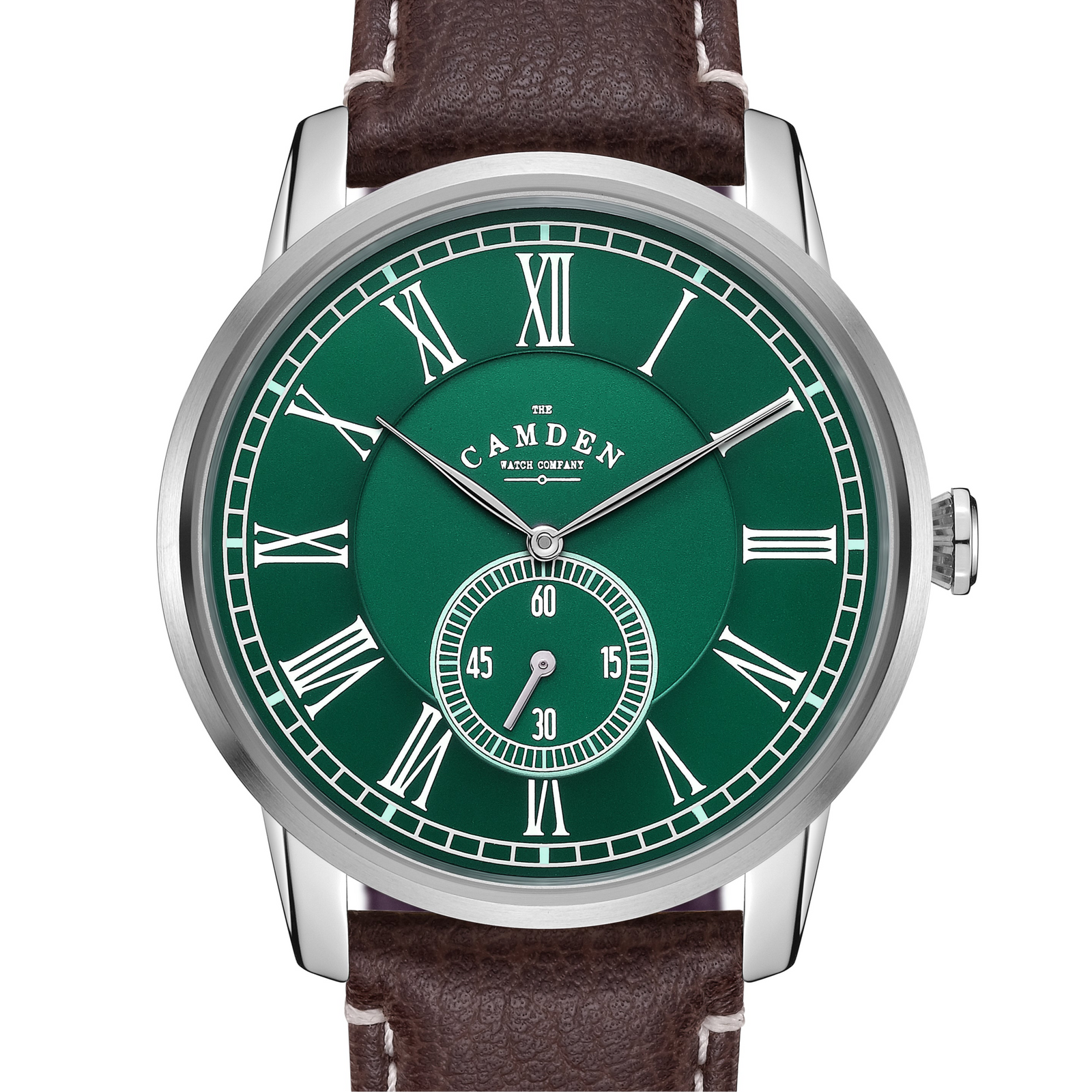 No.29 Steel and Green on Brown Leather