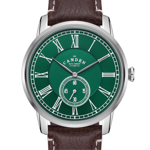 No.29 Steel and Green on Brown Leather