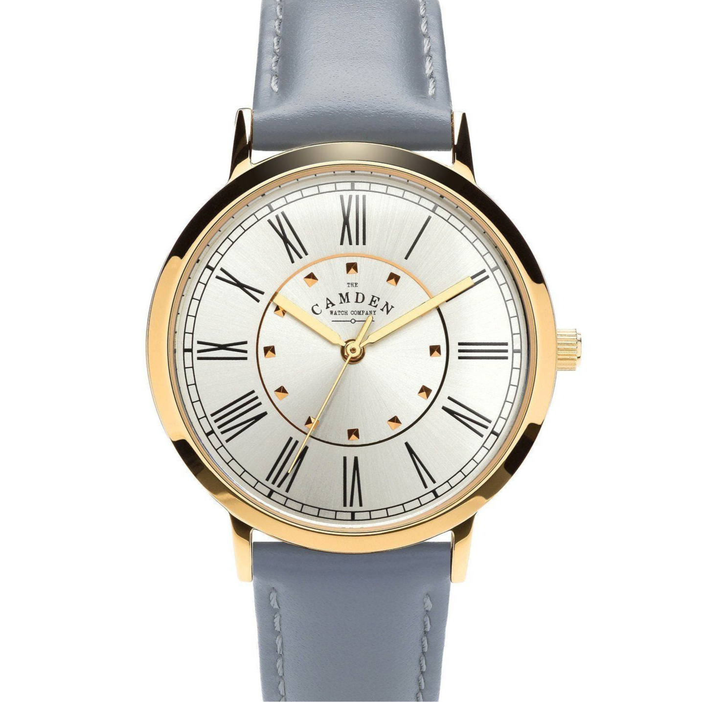 No.27 Gold Women's Watch with Grey Leather Strap - The Camden