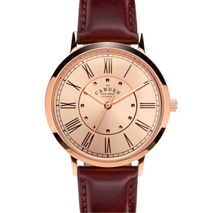 No.27 Rose Gold on Oxblood Leather