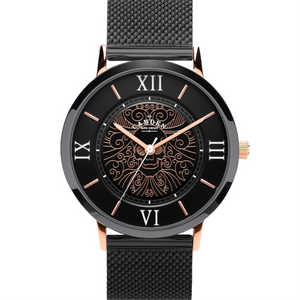 No.27 Memento Mori Black and Rose Gold on Black Mesh