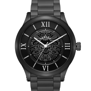 No.253 Memento Mori Steel on Black Metal Bracelet