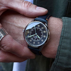 No.274 Type II Swiss Made Quartz Steel and Black on Blue Italian Leather
