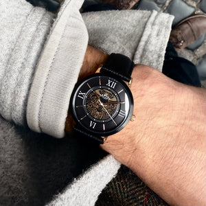 No.27 Memento Mori Black and Rose Gold on Black Leather