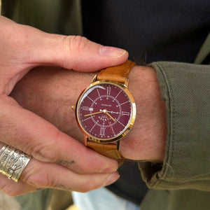 No.27 GMT Rose Gold and Oxblood on Tan Leather