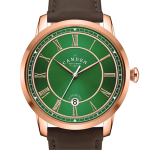 No.29 Automatic Rose Gold and Green on Brown Italian Leather