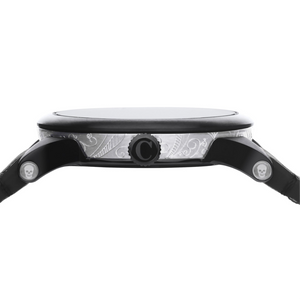 No.253 Memento Mori Steel on Black Leather