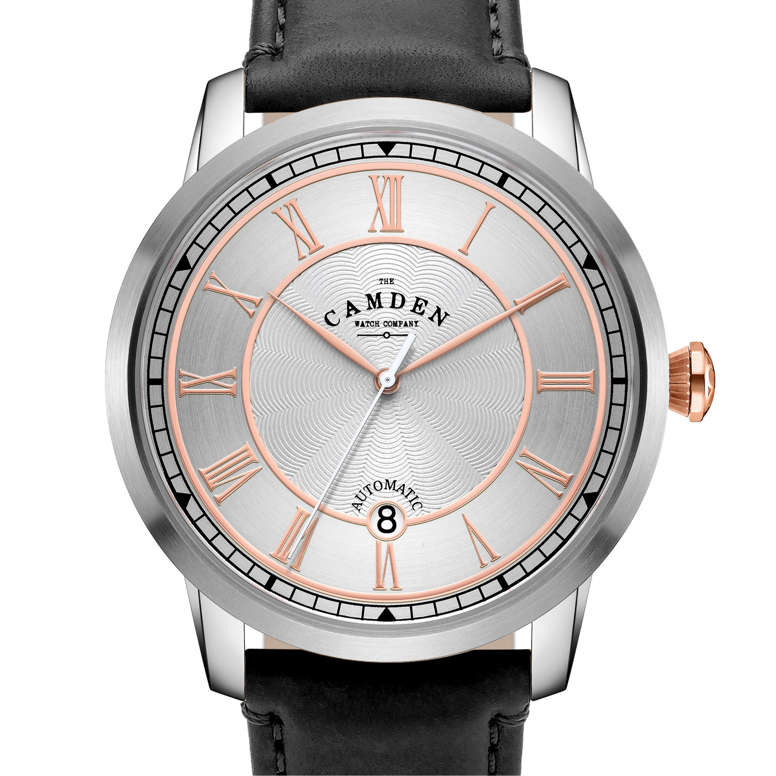 No.29 Automatic Steel and Rose Gold on Black Italian Leather