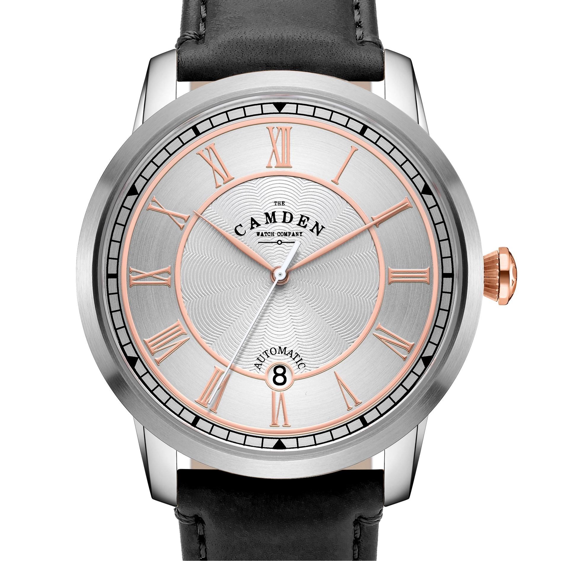 No.29 Automatic Steel and Rose Gold on Black Italian Leather