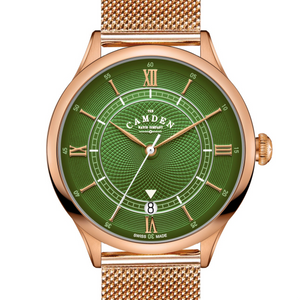 No.274 Swiss Automatic Rose Gold and Green on Mesh