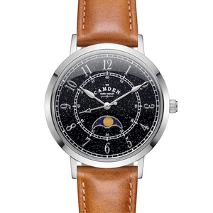 No.27 Moonphase Steel on Tan Leather