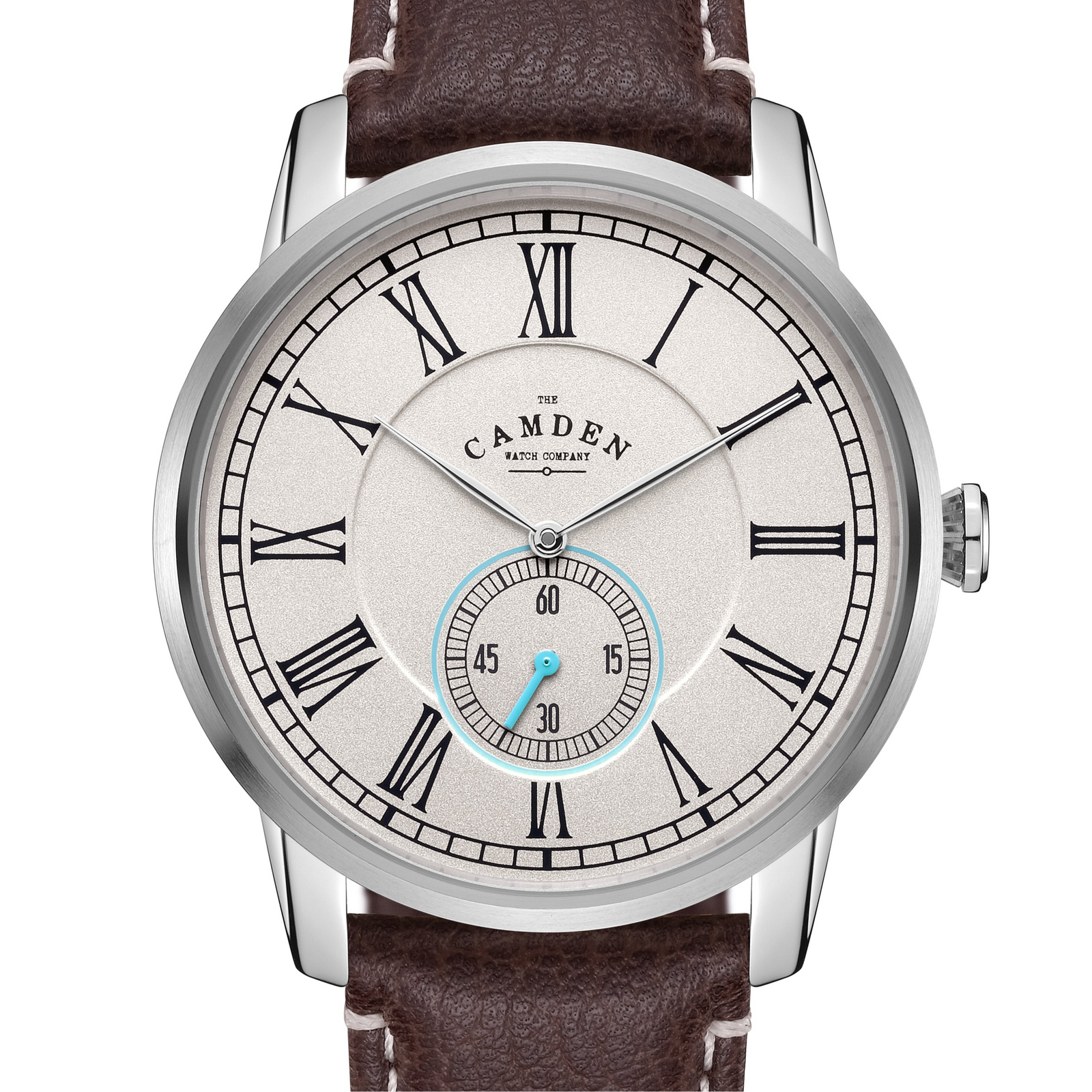 No.29 Steel and Blue Mini Second on Brown Leather