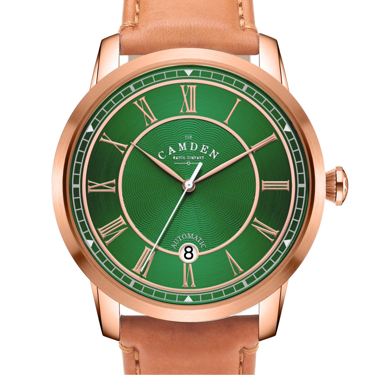No.29 Automatic Rose Gold and Green on Tan Italian Leather
