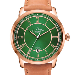 No.29 Automatic Rose Gold and Green on Tan Italian Leather