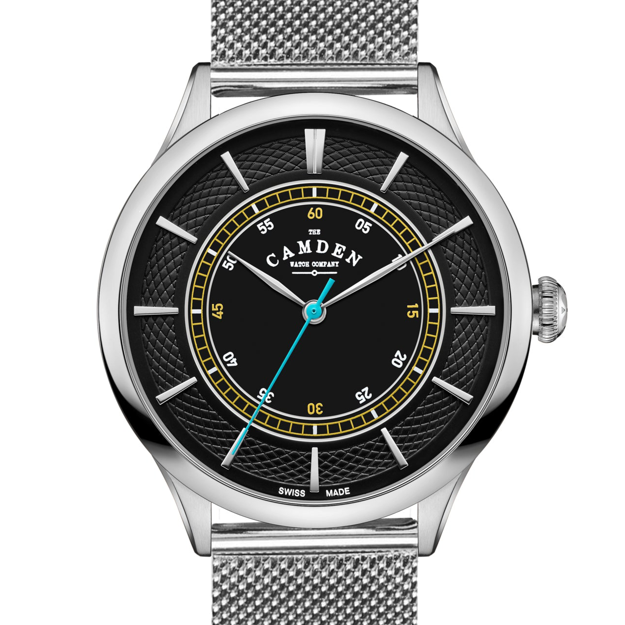 No.274 Swiss Made Quartz Steel and Black on Mesh