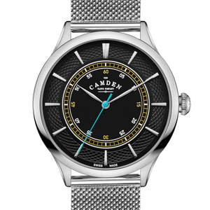 No.274 Swiss Made Quartz Steel and Black on Mesh