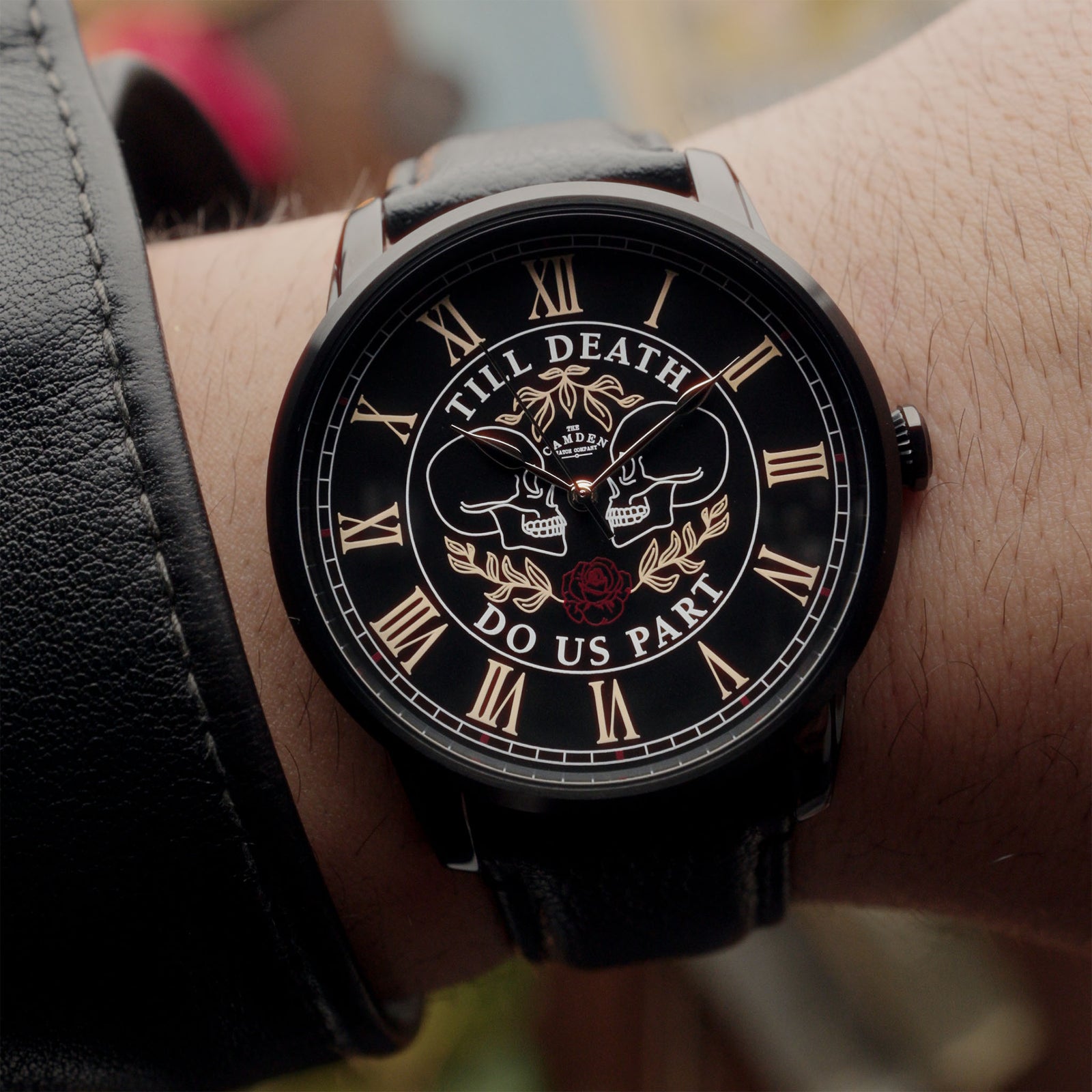 Till Death HIS AND HIS on a Black Leather Strap