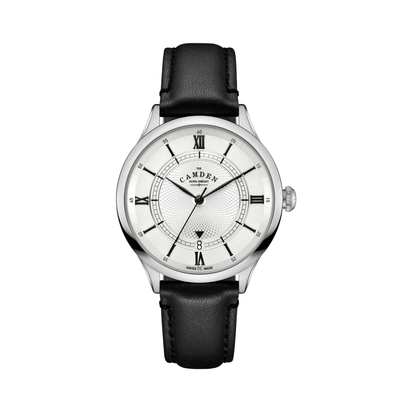 No.274 Swiss Automatic Steel on Black Italian Leather