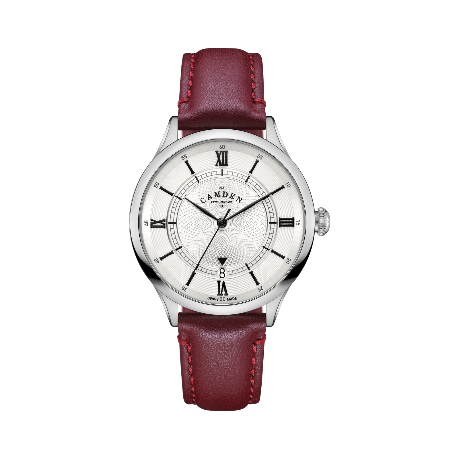 No.274 Swiss Automatic Steel on Oxblood Strap