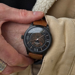 No.253 Memento Mori Rose Gold on Tan Leather