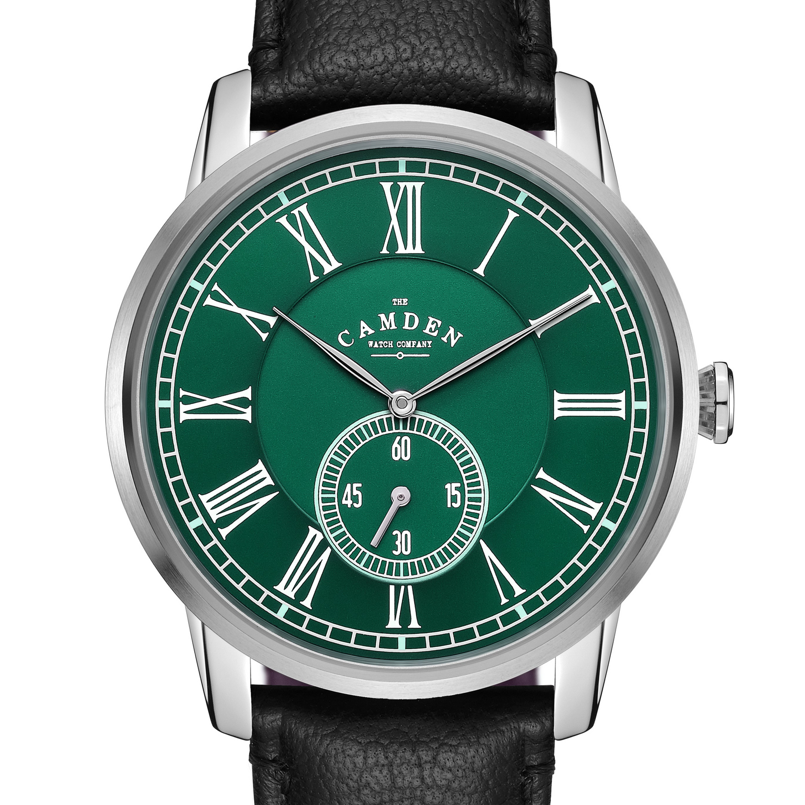 No.29 Steel and Green on Black Leather