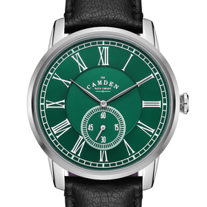 No.29 Steel and Green on Black Leather