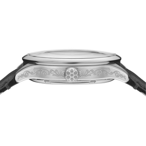 No.274 Open Heart Steel and Black on Black Italian Leather