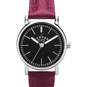 No.24 Steel and Black on Oxblood Leather