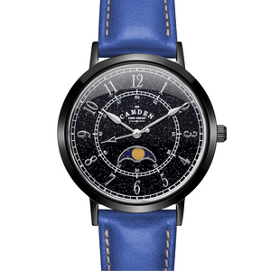 No.27 Moonphase Black on Navy Leather