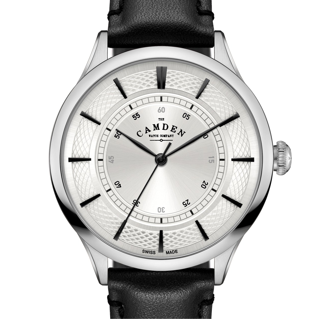 No.274 Swiss Made Steel Quartz on Black Italian Leather