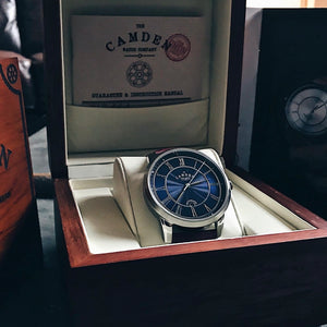 No.29 Automatic Steel and Navy on Black Italian Leather