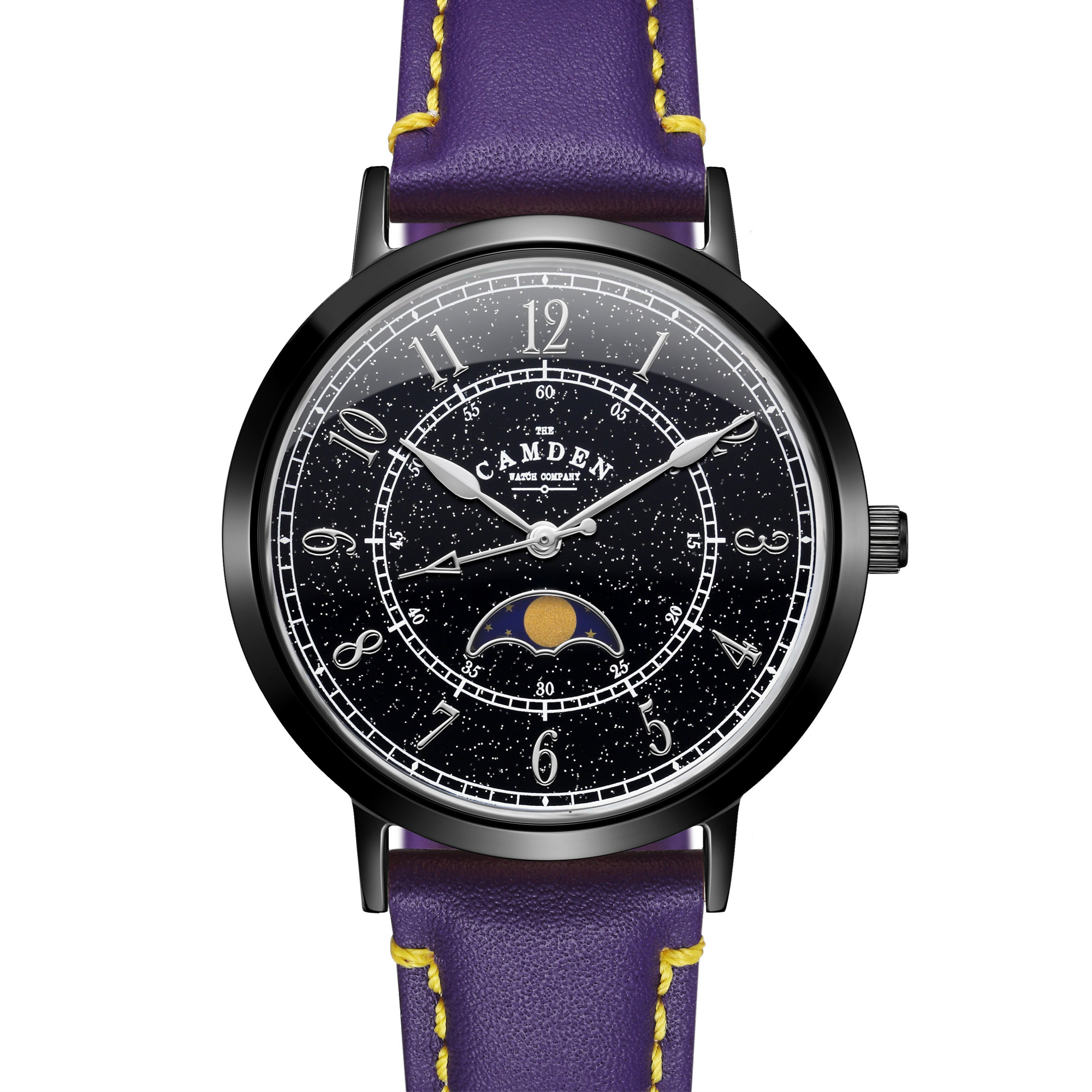 No.27 Moonphase Black on Purple Italian Leather