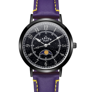 No.27 Moonphase Black on Purple Italian Leather