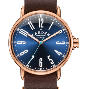 No.88 Rose Gold and Navy on Brown Leather