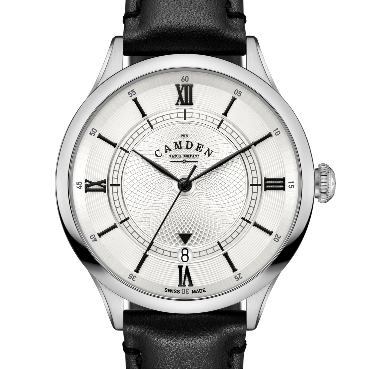 No.274 Swiss Automatic Steel on Black Italian Leather