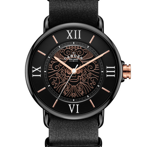 No.88 Memento Mori on Black Leather