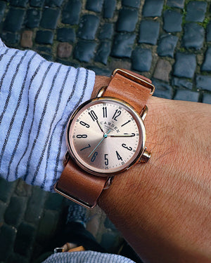 SMALL No.88 Rose Gold on Tan Leather